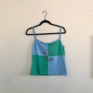 Whimsy Colorful Embroidered Tank.
